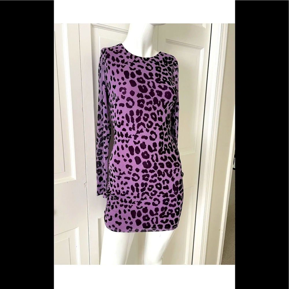 Lovers and friends purple leopard dress - XS
